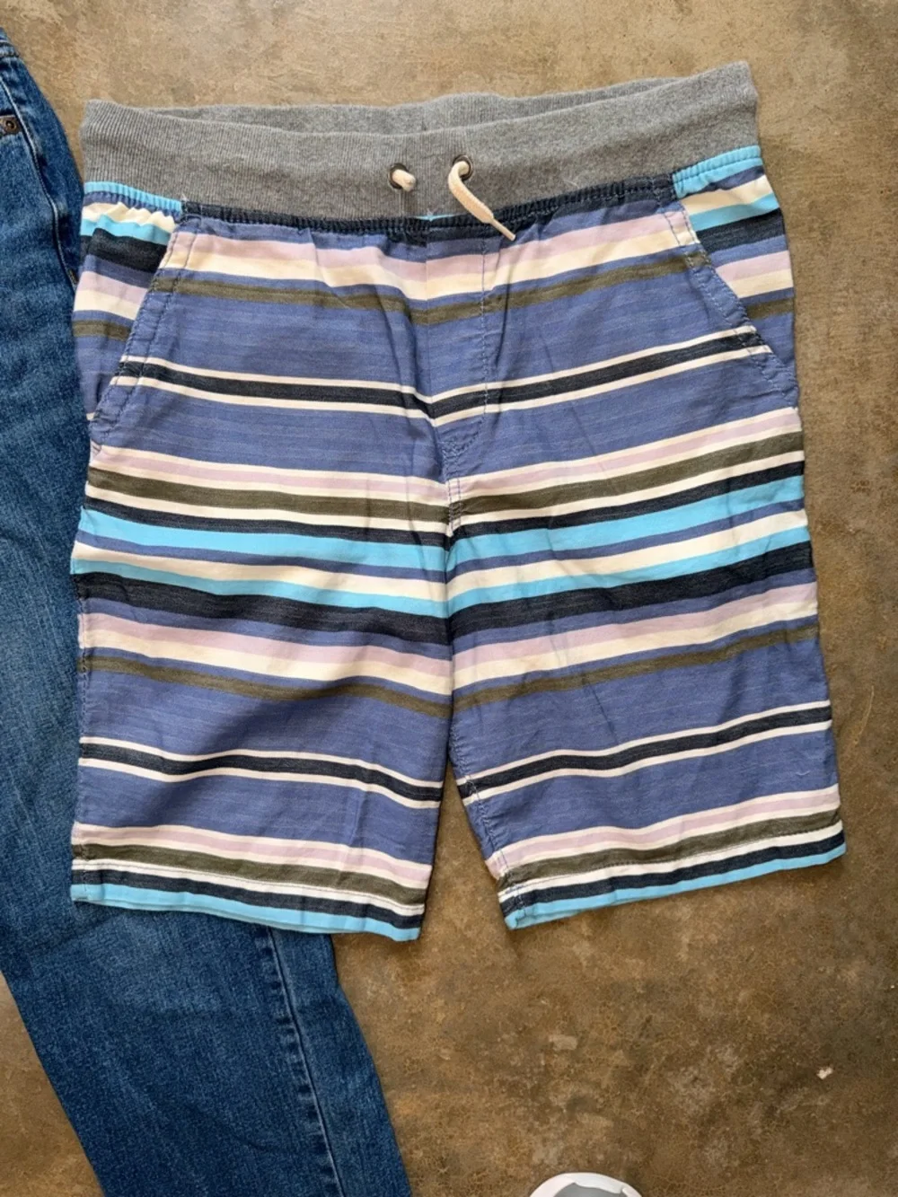Boys Bundle - Blue Striped Shorts and Adjustable Waist Denim Jeans - Size XL - Picture 5 of 13